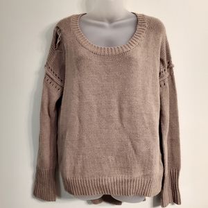 4 Sienna Dust Pink Distressed Sweater Size: M
